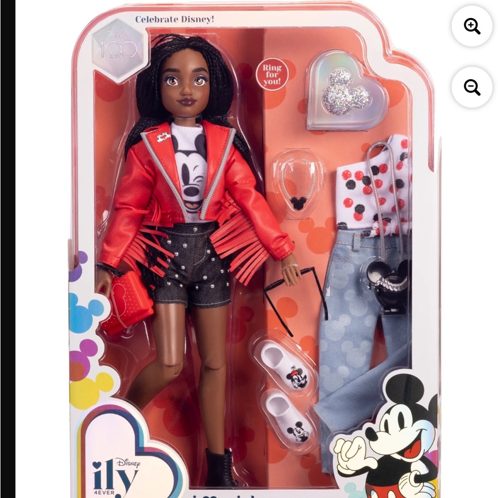 NIB Disney 100 iLY 4EVER I Love Mickey Mouse Fashion Doll Set Black Braids